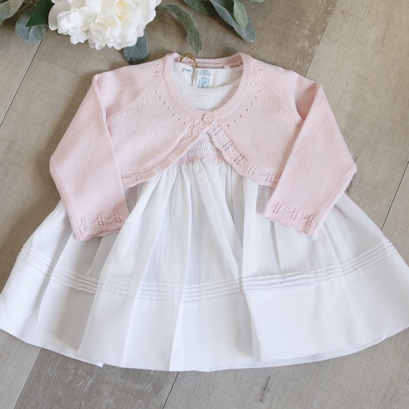 Boutique Other - Baby Girl Pink CARDIGAN Shrug 100% Cotton Boutique Special Occasion NWT